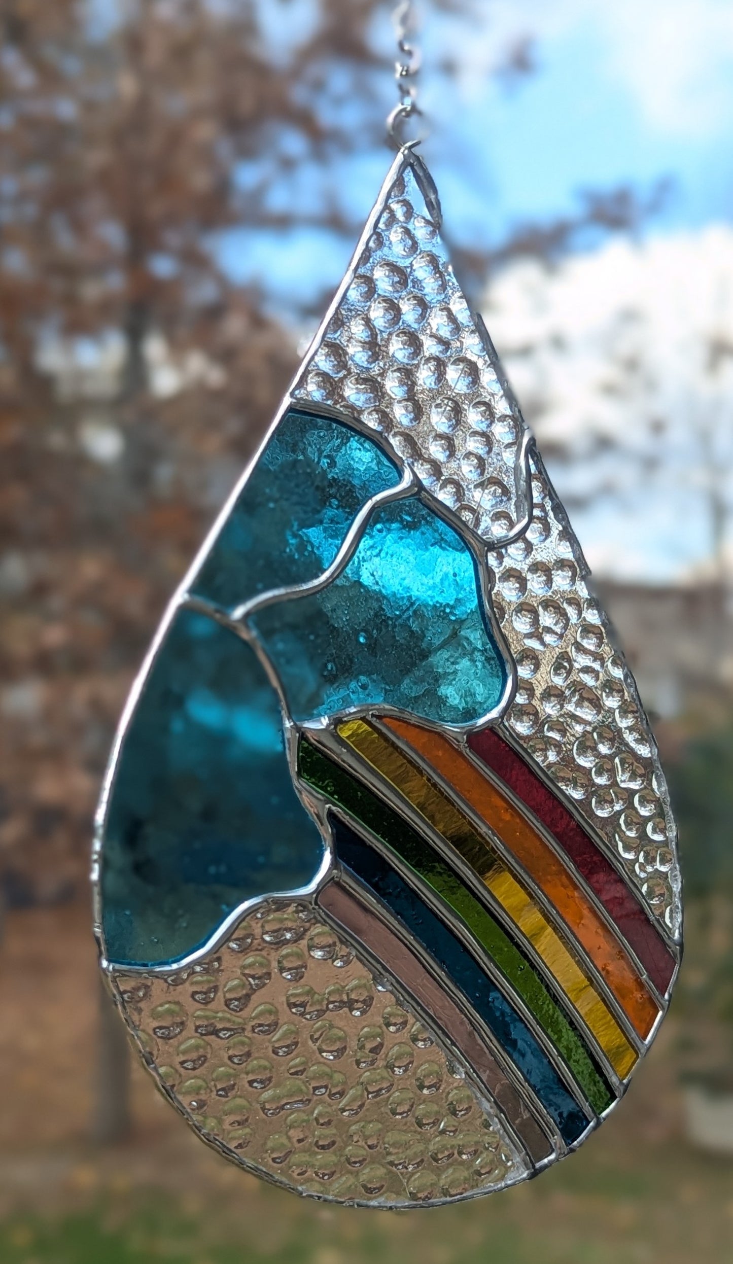 Blue Clouds Rainbow Droplet