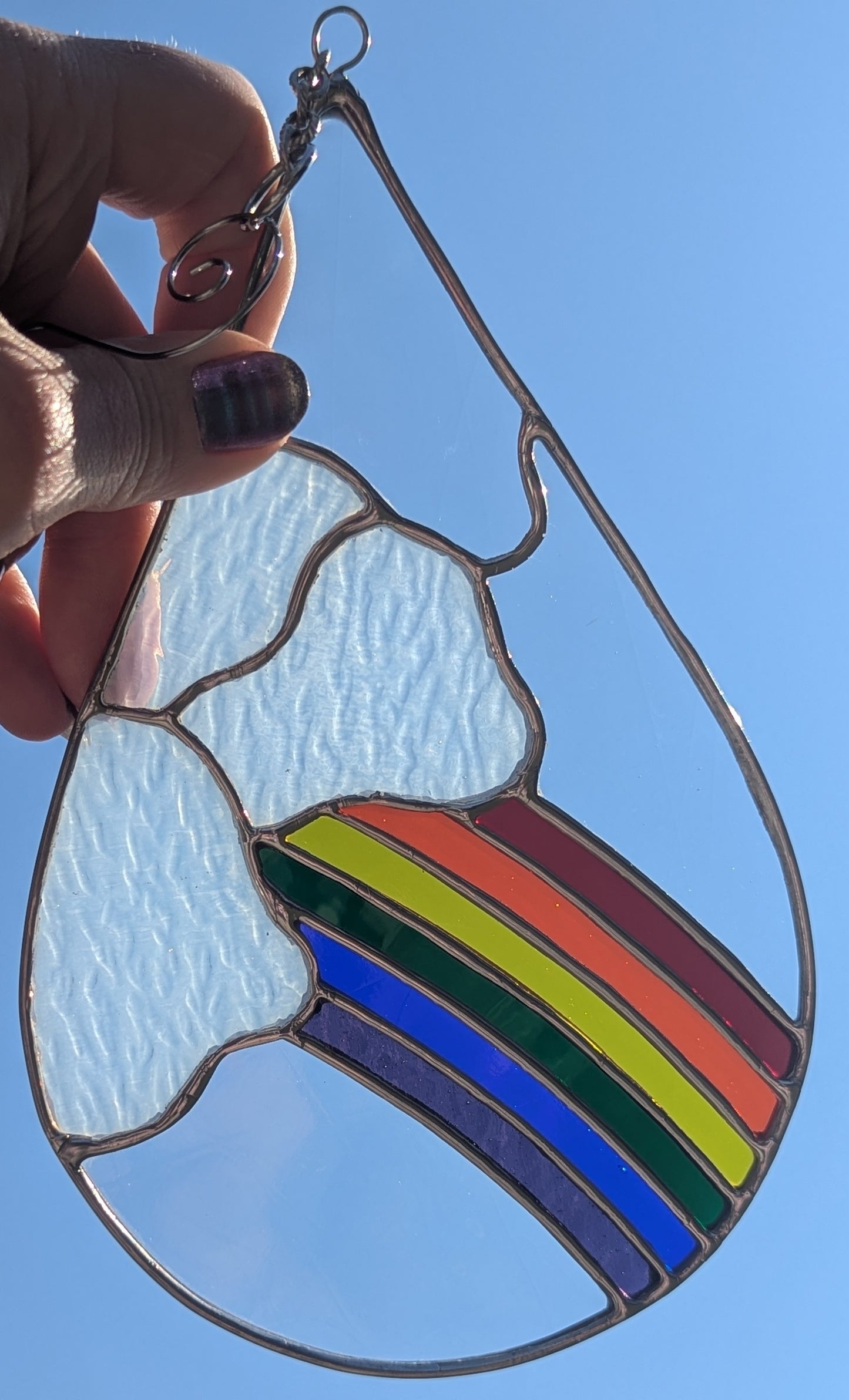 Artiqued White Rainbow Droplet