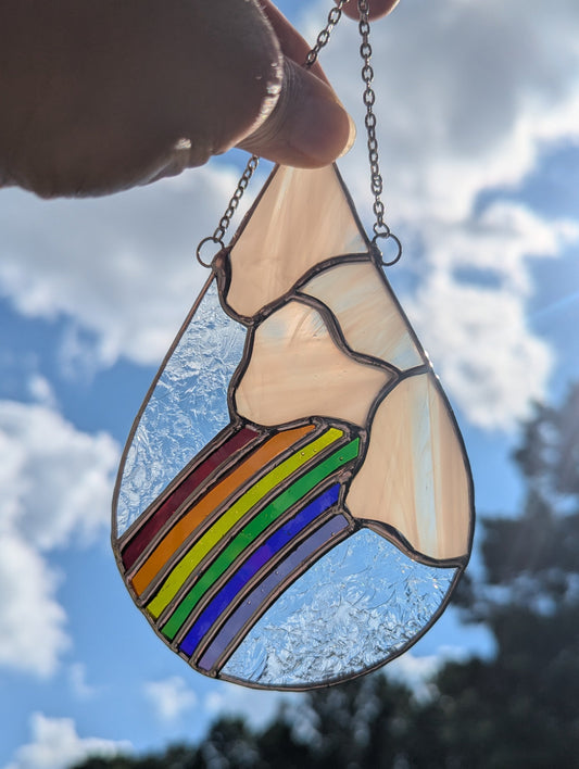 Blush Pink Rainbow Droplet