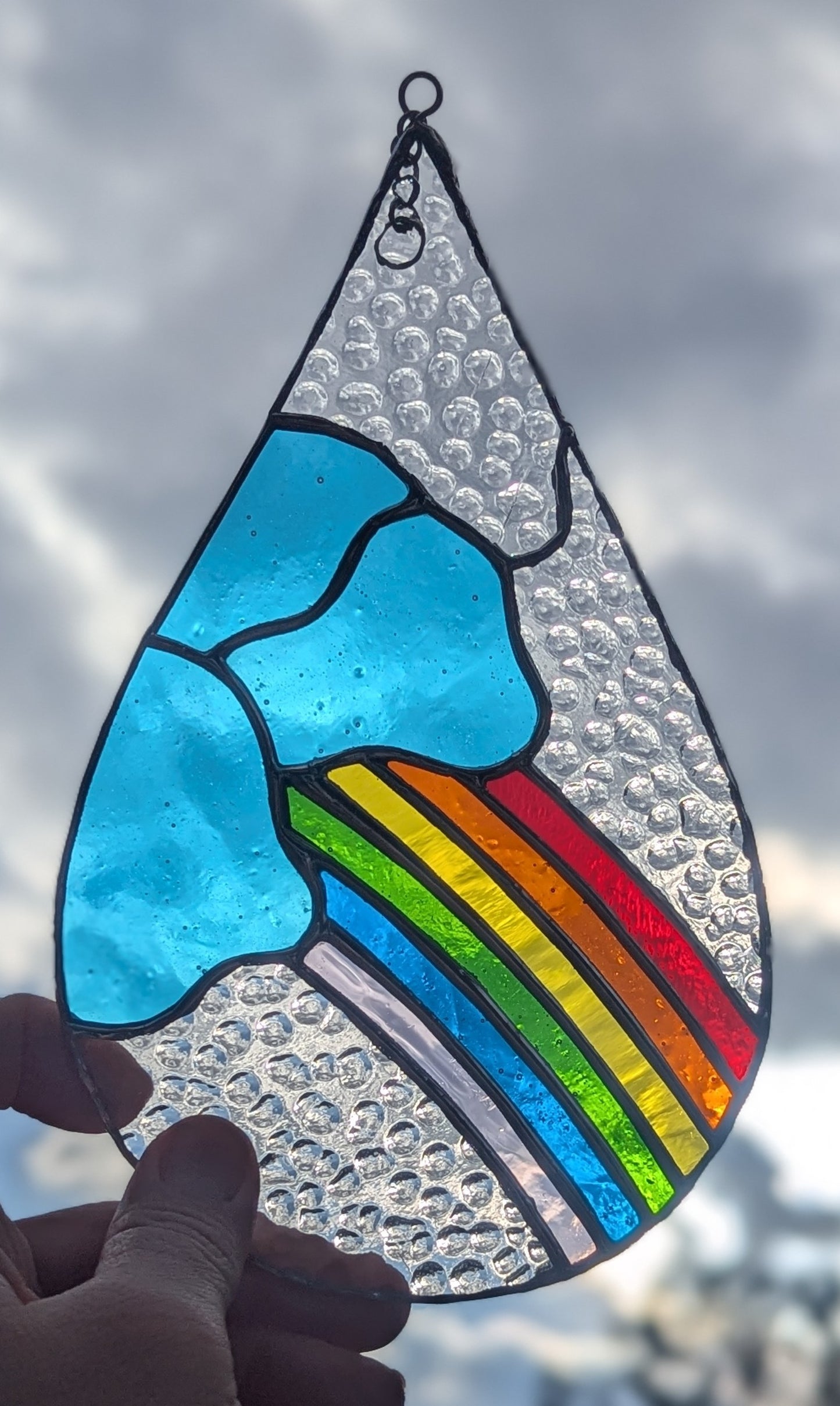 Blue Clouds Rainbow Droplet