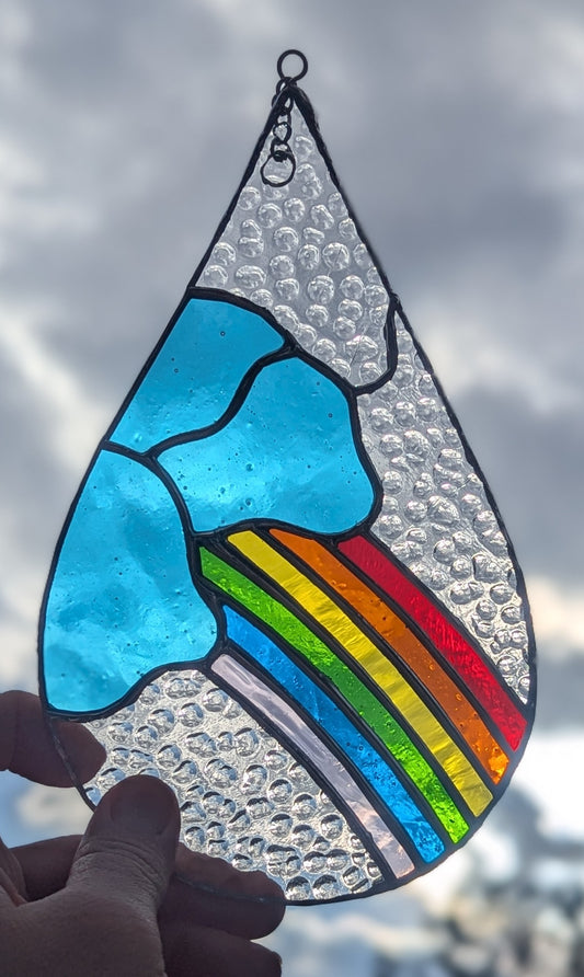Blue Clouds Rainbow Droplet