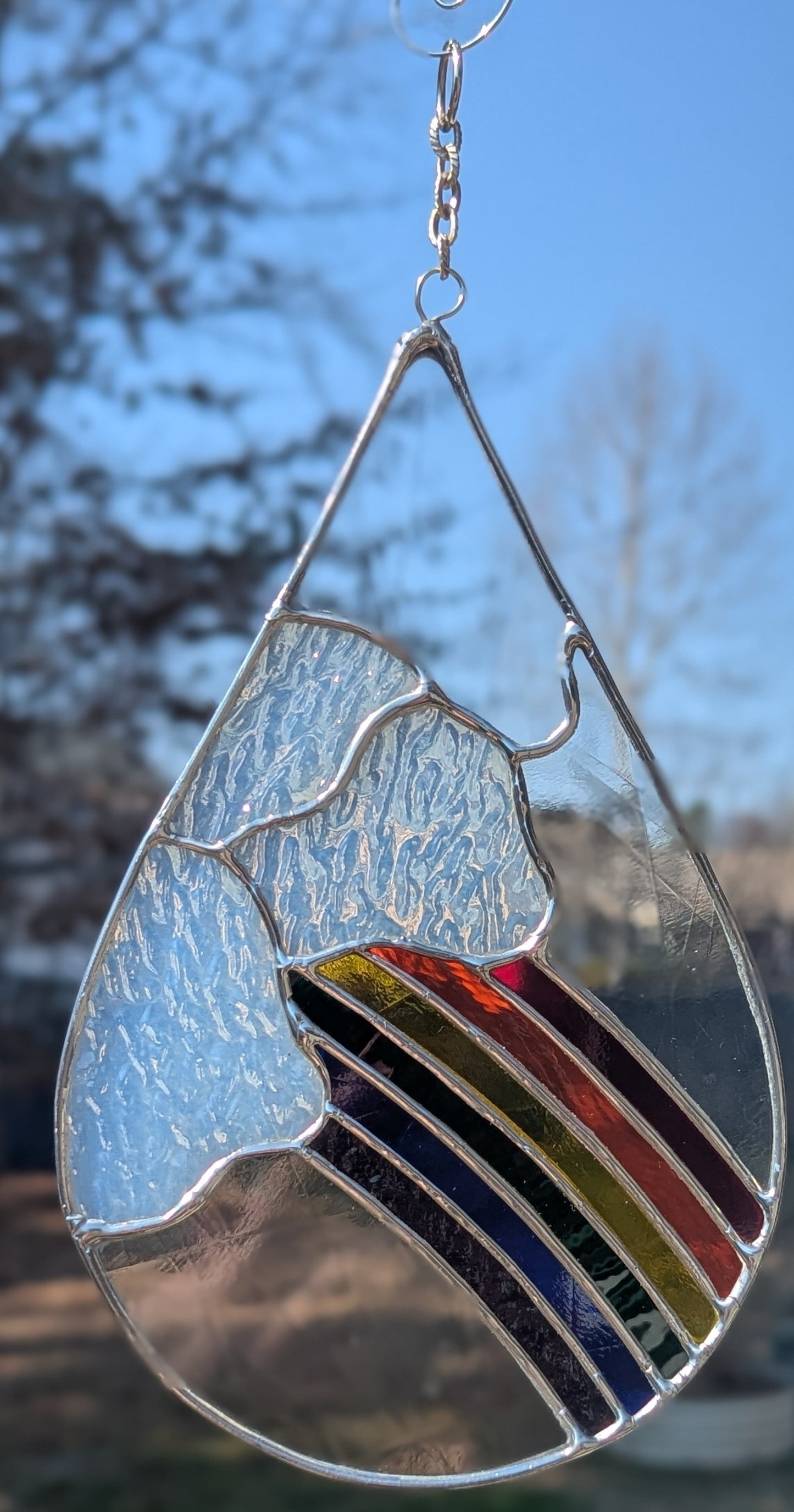 Artiqued White Rainbow Droplet