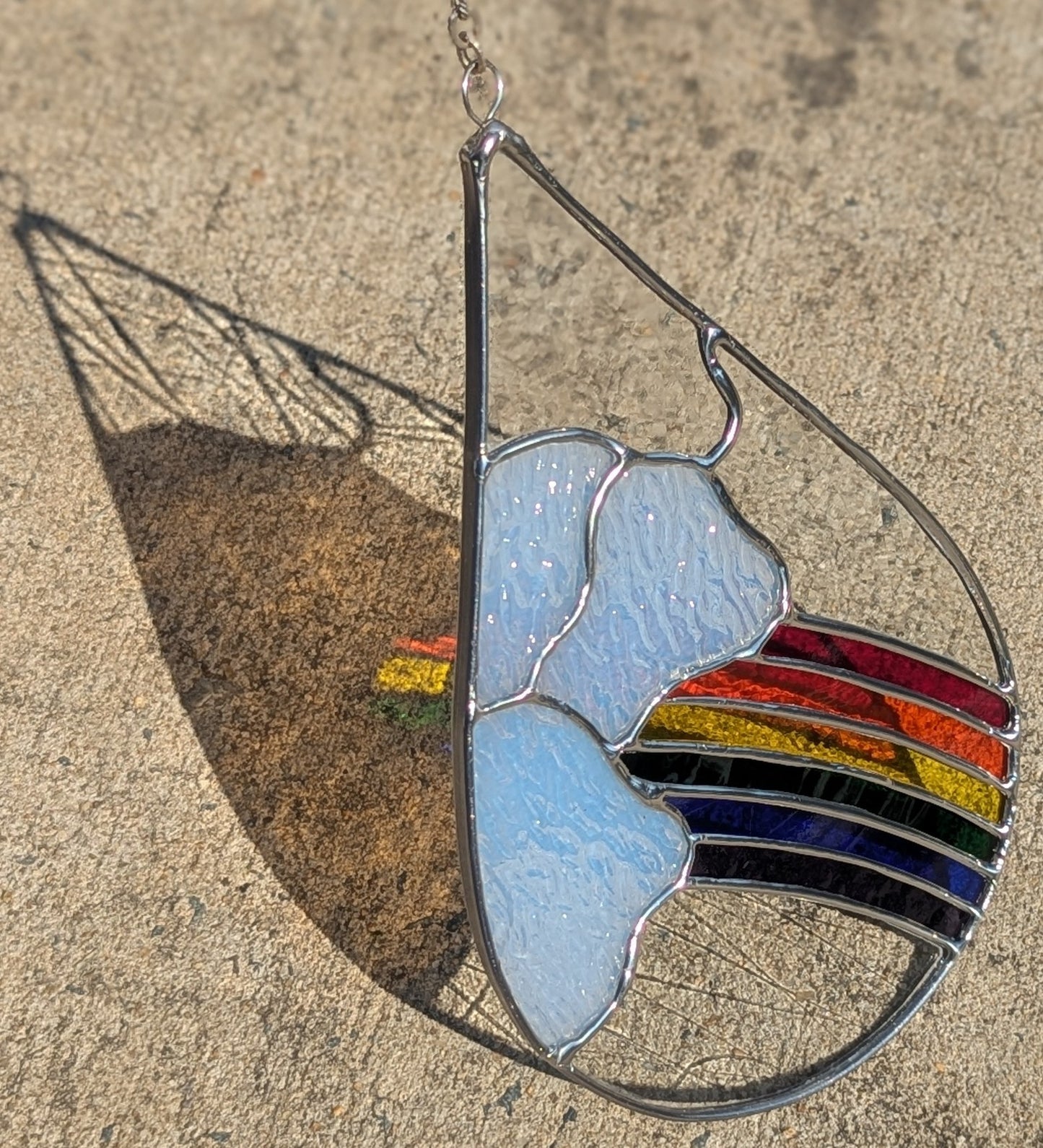 Artiqued White Rainbow Droplet